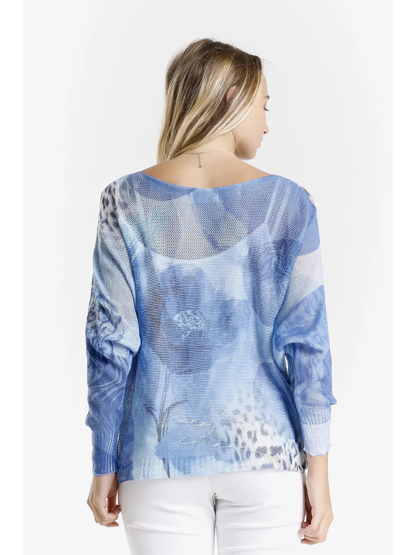 Circle Flower Danielle Batwing Open Knit Sweater
