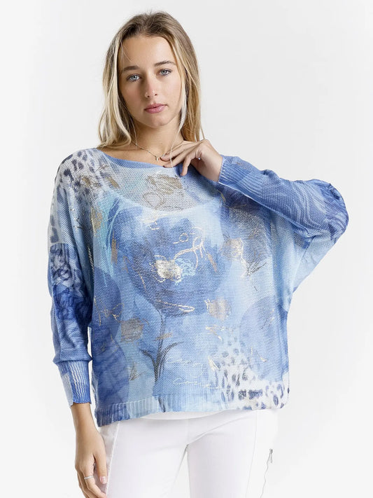 Circle Flower Danielle Batwing Open Knit Sweater