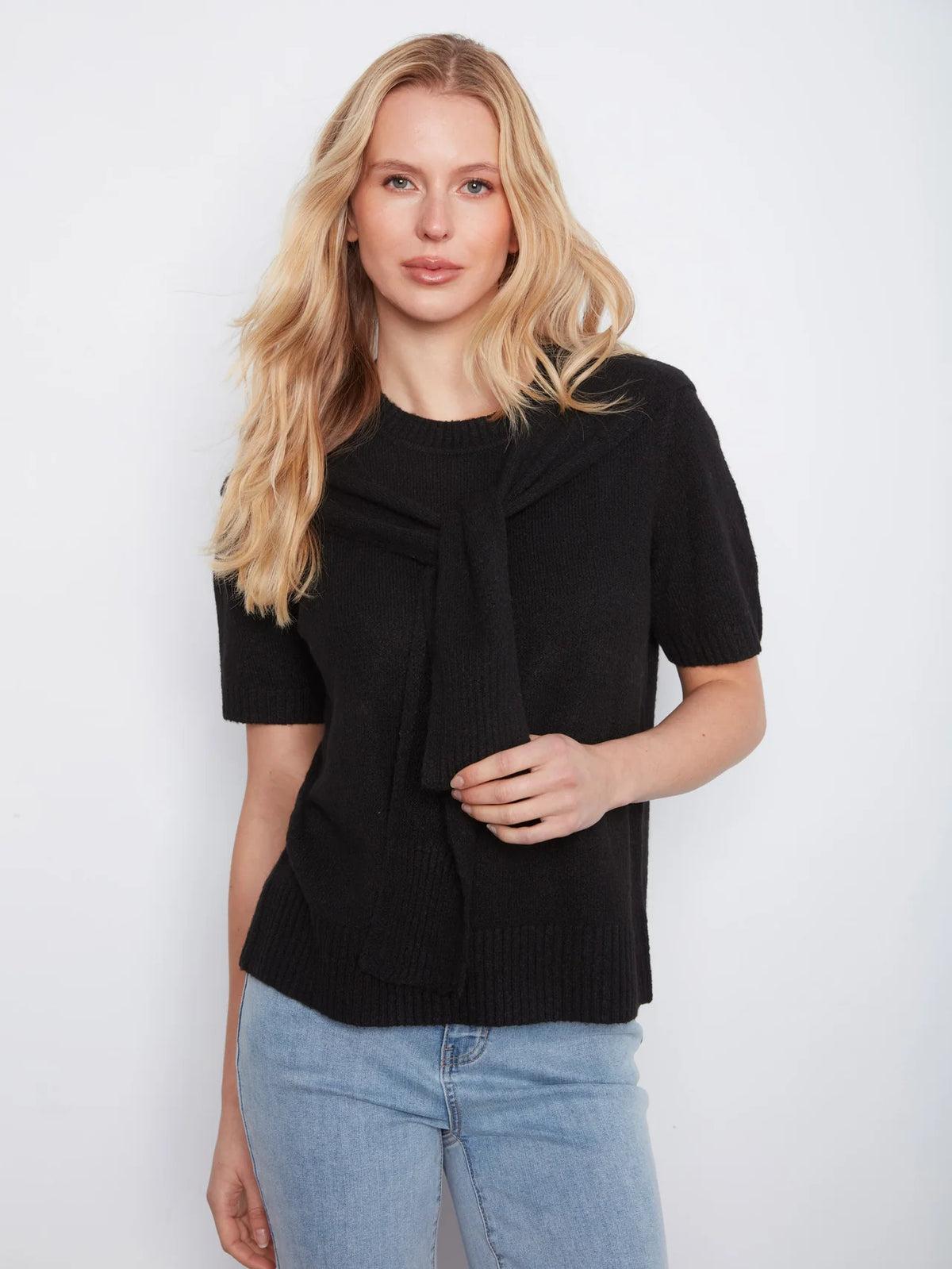 Short Sleeve Crew Neck Sweater