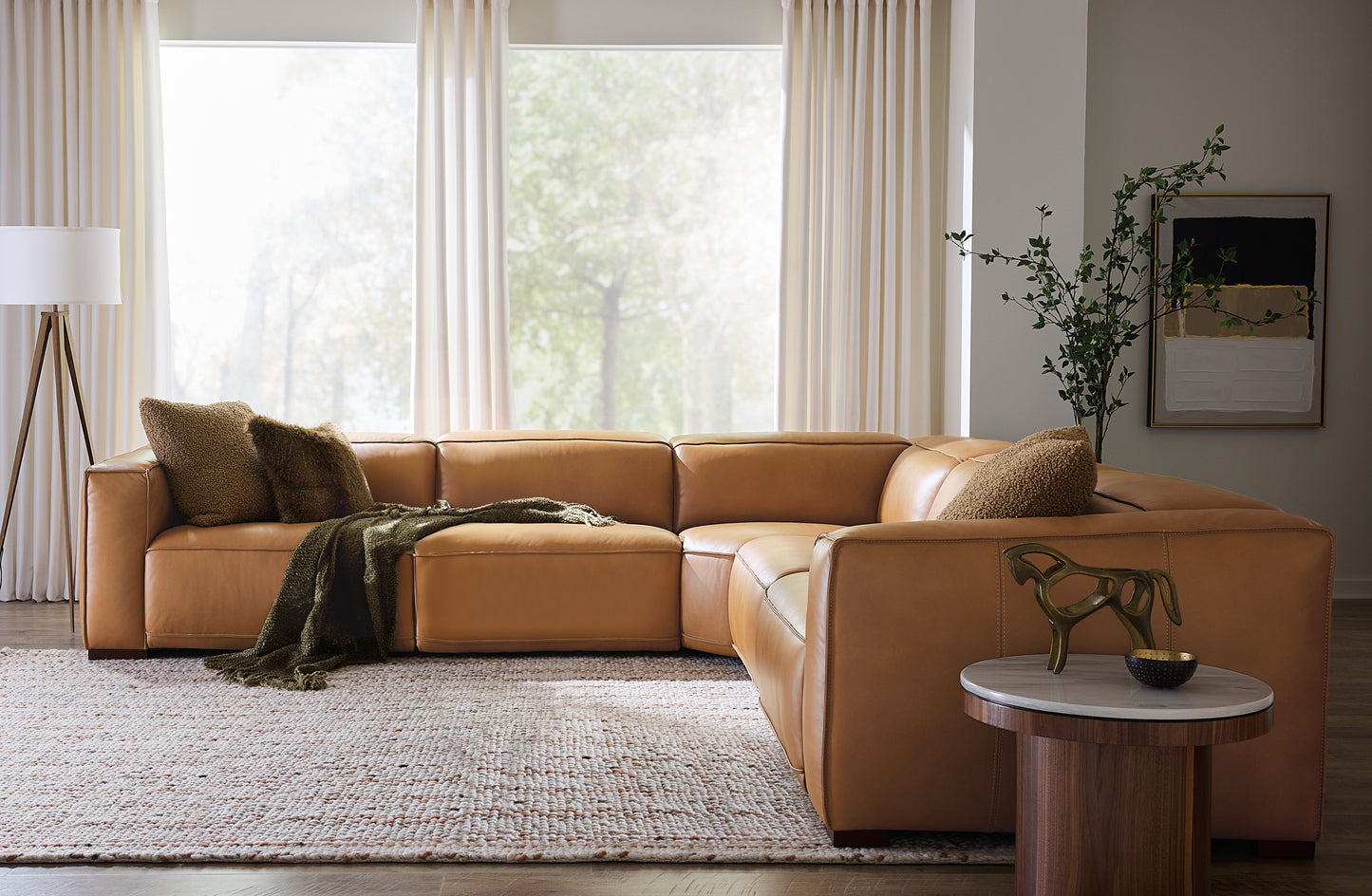Fresco 5 Seat Sectional 4-Power Recline & Power Headrest