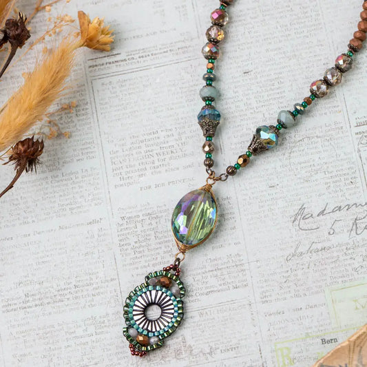 Crisp Autumn 16.5-18.5" Czech Glass Necklace