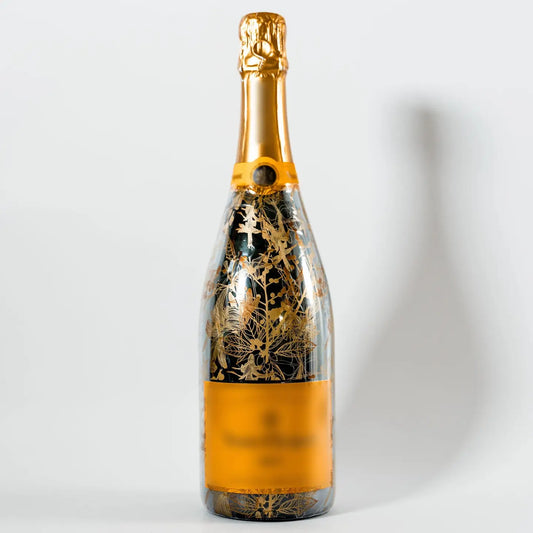 Clear Golden Botanical Bottle Wrap