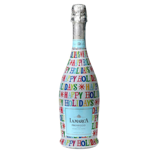 Happy Holidays Prosecco Bottle Wrap