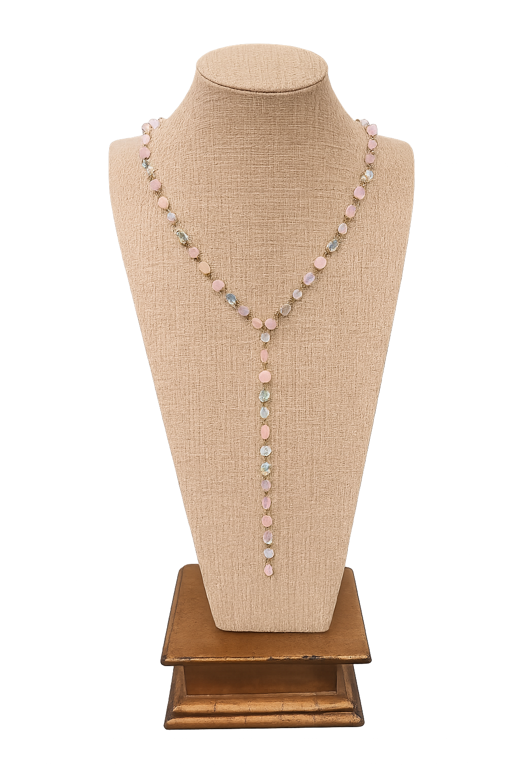Necklace Pink Crystal Y-Drop