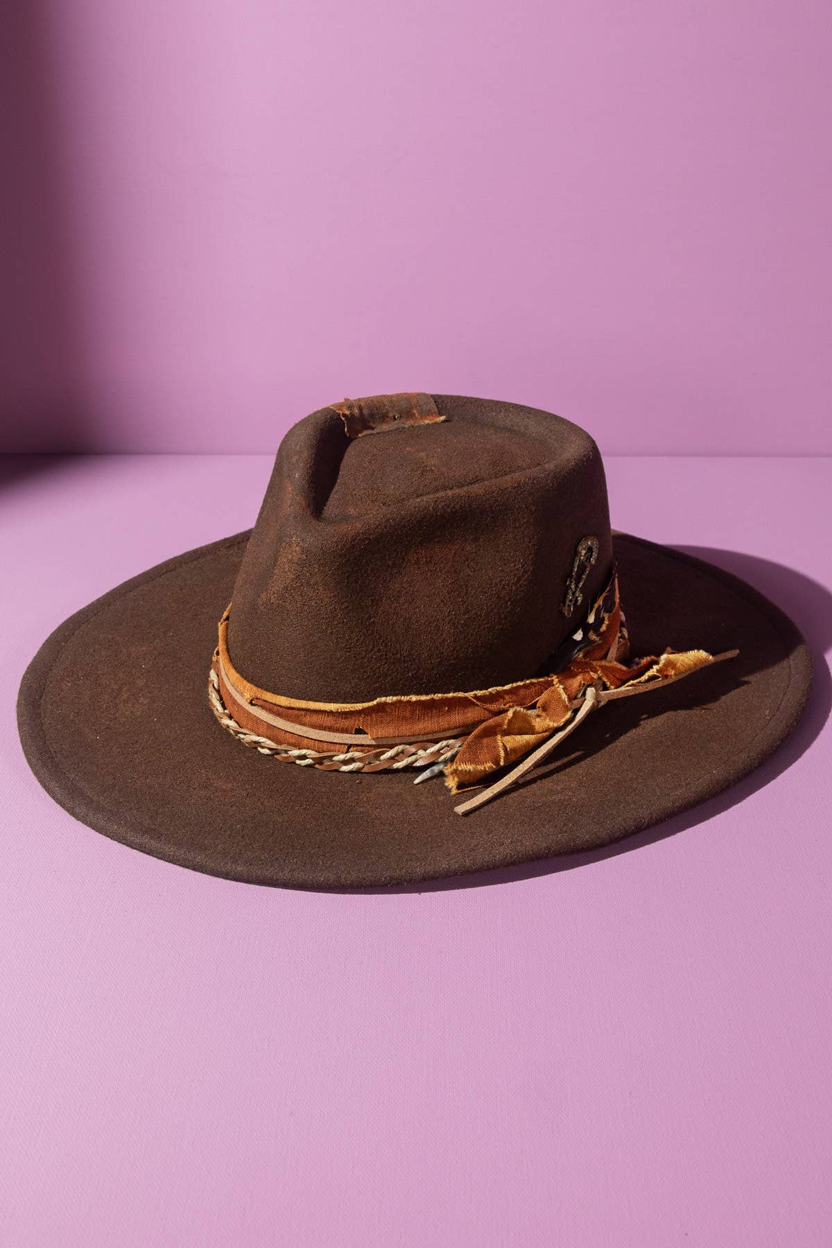 Vintage Shapeable Cowgirl Fedora Hat : BRW-BROWN