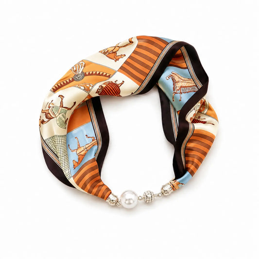 Ellison+Young Satin Scarf & Magnetic Clasp