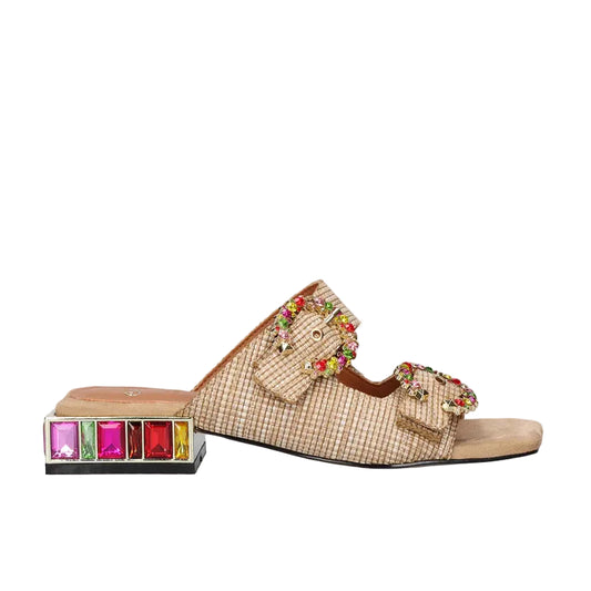 EXE BEIGE with Color Rhinestone Sandal