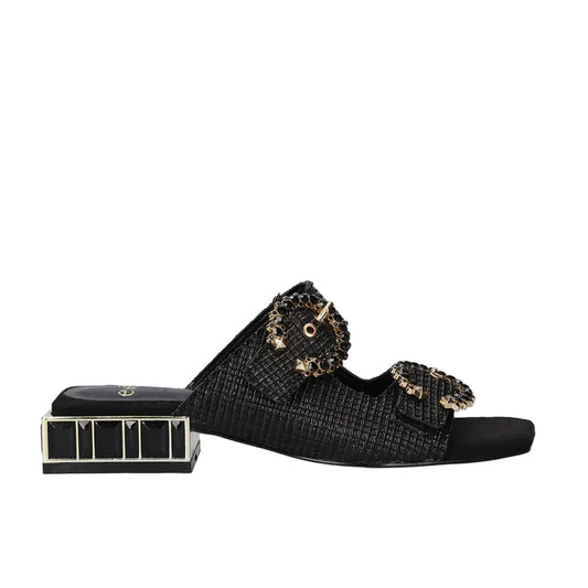 EXE Black with Black Rhinestone Sandal