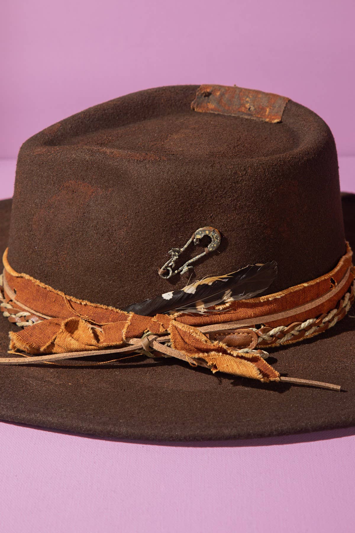 Vintage Shapeable Cowgirl Fedora Hat : BRW-BROWN