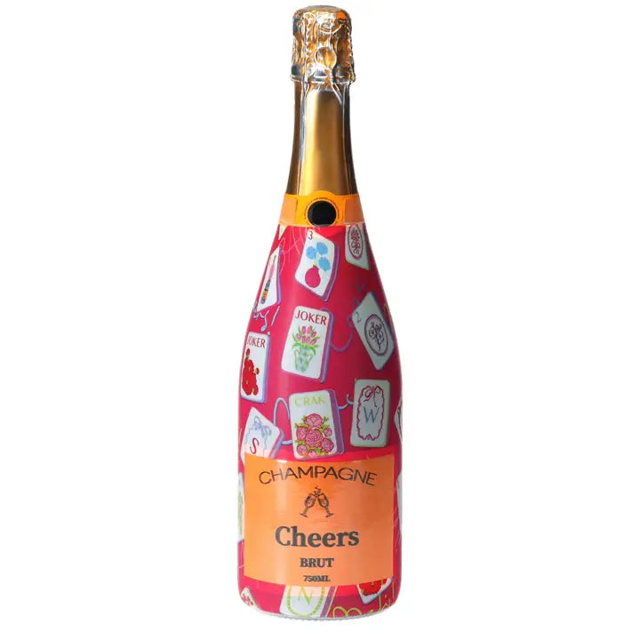 Pink Mahjong Champagne Bottle Wrap