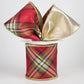 Gold Metallic Plaid Ribbon