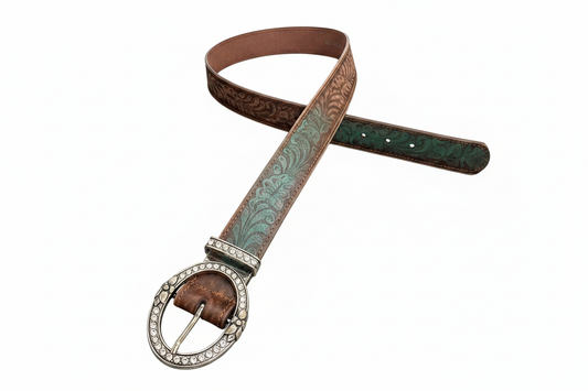 Turquoise Brown Belt - White Background