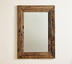 Recycled Rectangle Wood Framed Mirror