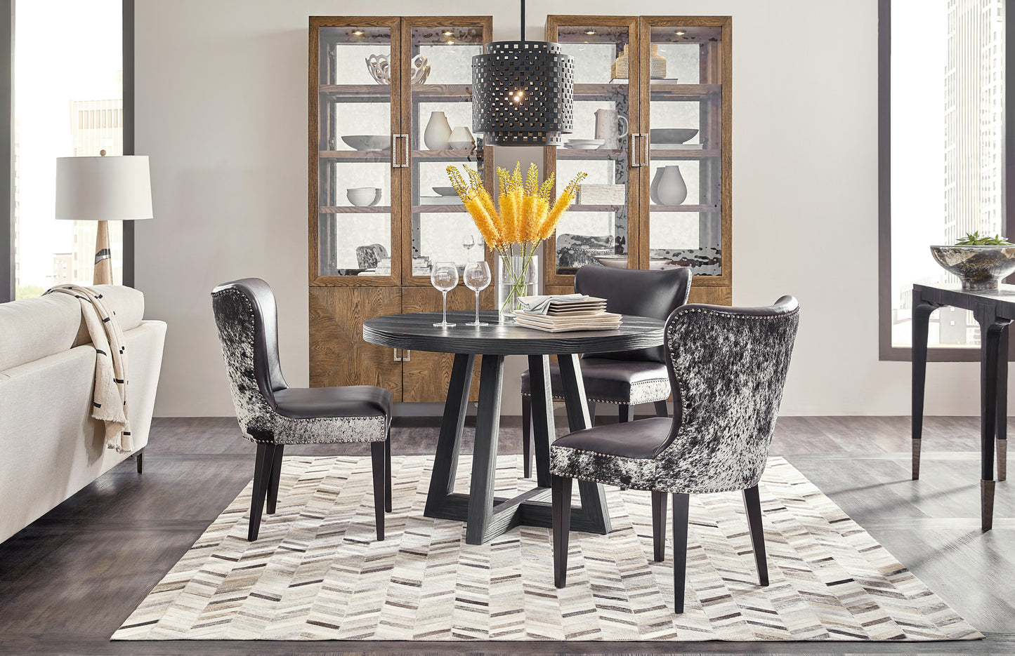 Chapman Shou Sugi Ban Petite Round Dining Table