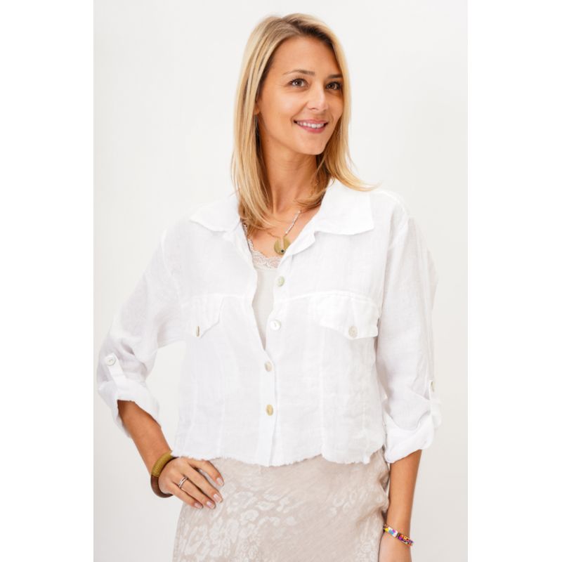 Linen Button-Up Jacket - Made In Italy