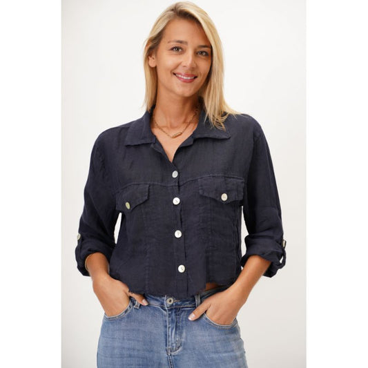 Linen Jacket Navy L/XL