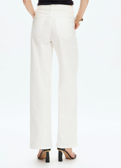 Maeve Mid Rise Straight White Jeans