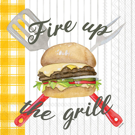 Fire Up The Grill Cocktail Napkin