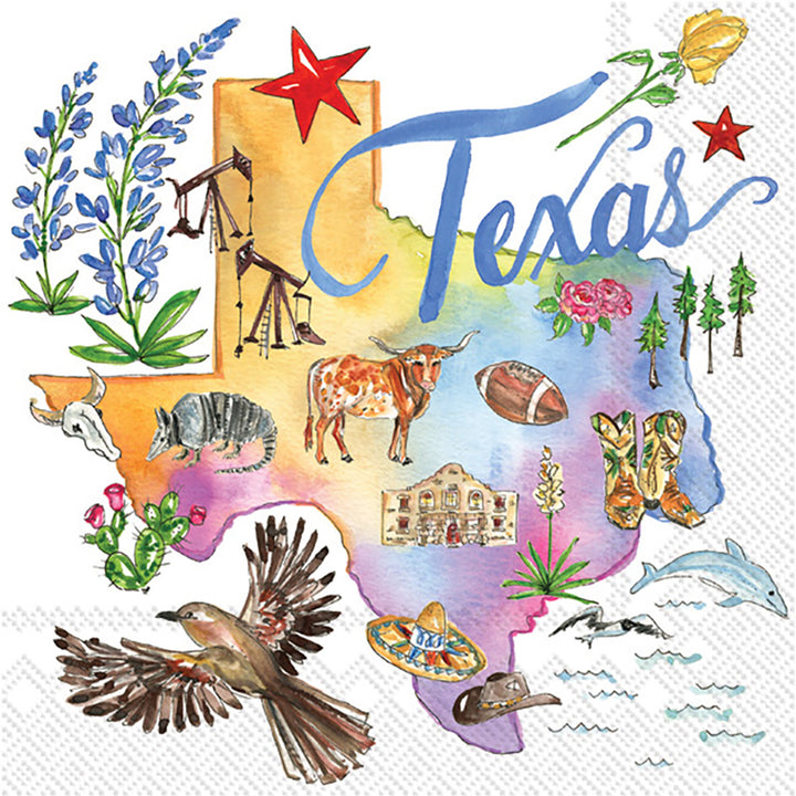 Texas State Collection Cocktail Napkin