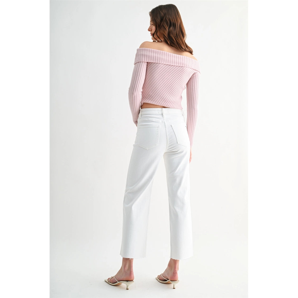 Mica High Rise Wide Leg Crop Raw Hem