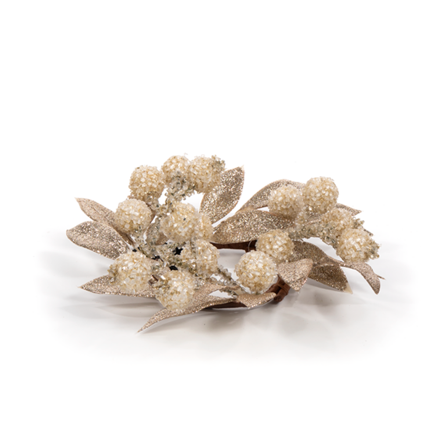 3" Gold Leaf Candle Rings