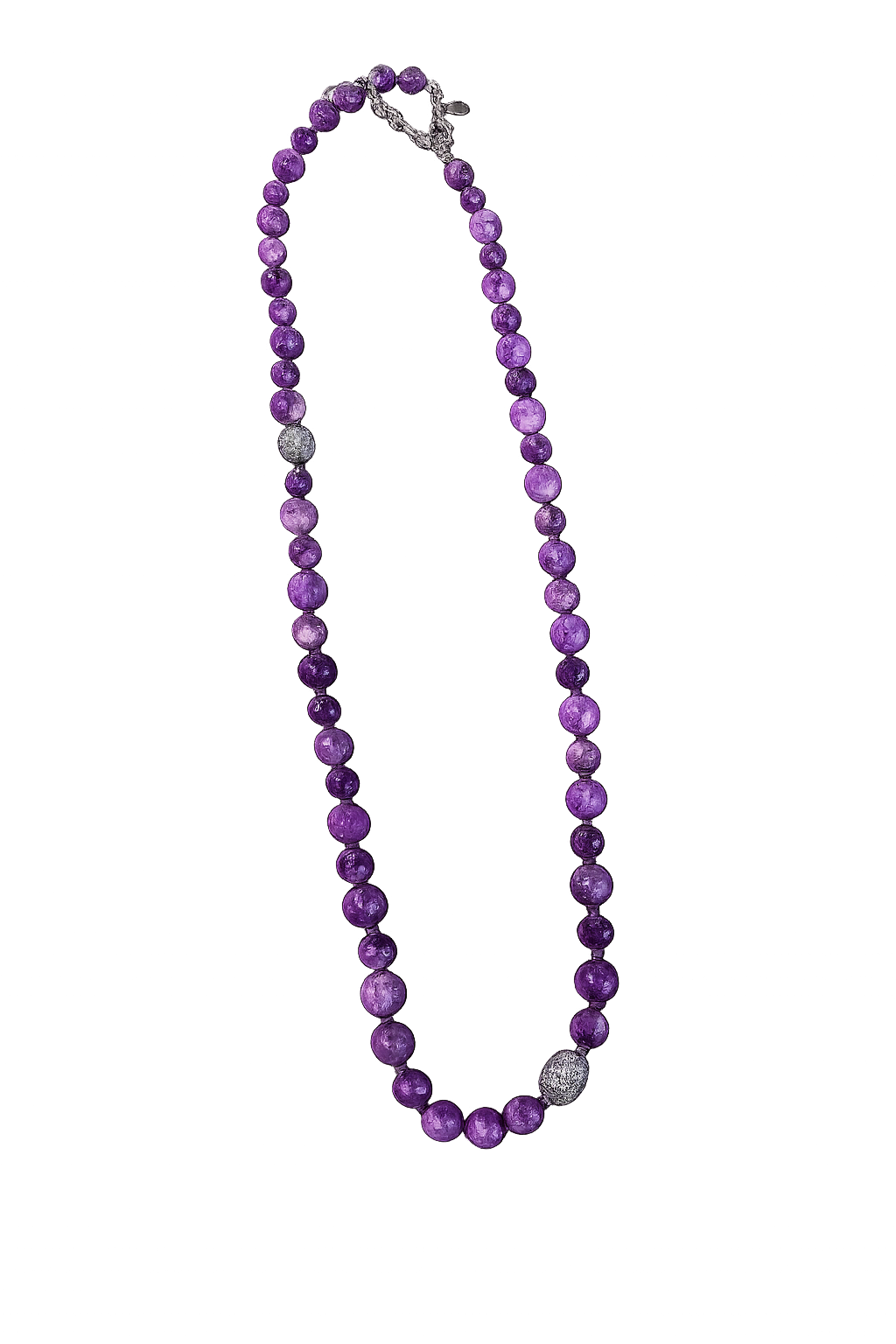 Purple Agate Pavé Crystal Beaded Necklace