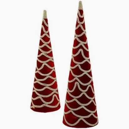 Red Velvet Jewel Cone Tree