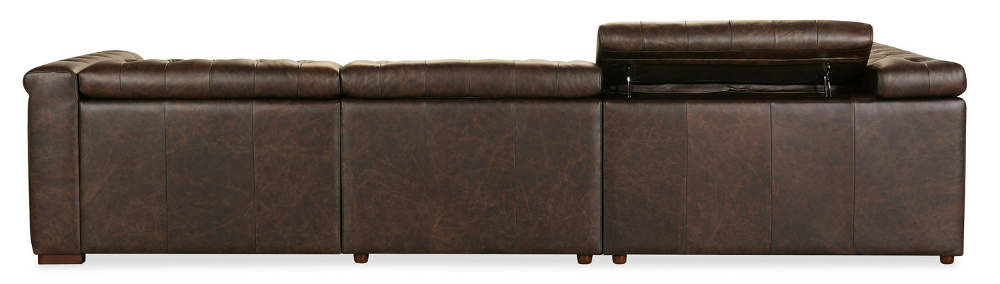 Savion Deux 5 Seat Sectional with Four Power Recliners and Six Power Headrests