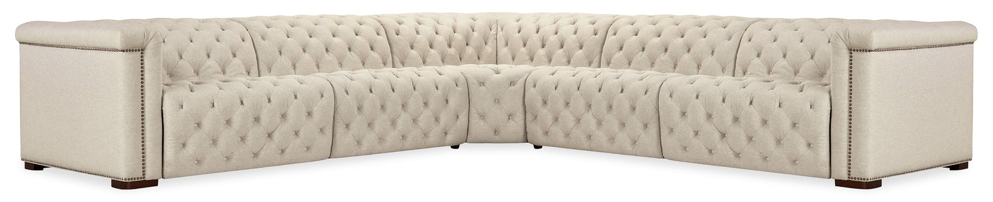 Savion Deux 5 Seat Sectional with Three Power Recliners and Six Power Headrests