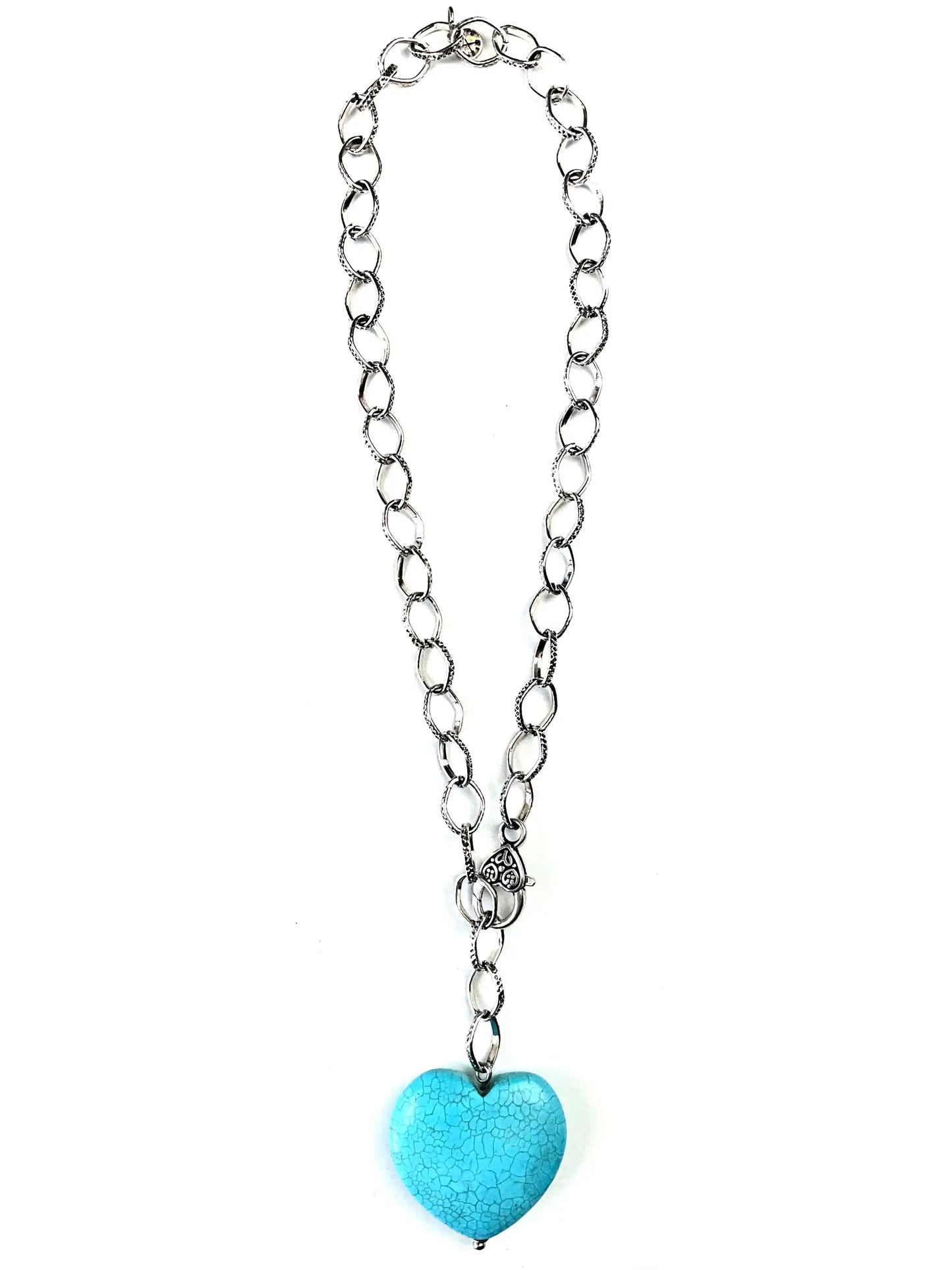Front Clasp Turquoise Heart Pendant
