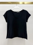 Milio Milano Rolled Raw Edge V-Neck Top