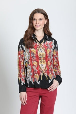 APNY Crimson & Guilded Onxy Blouse