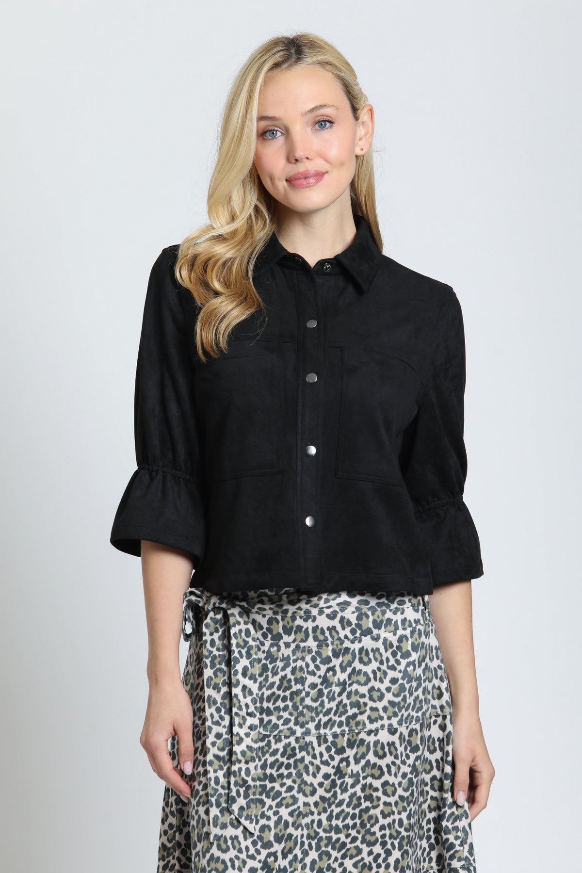 APNY – Black Snap Jacket W/Flounce Sleeves