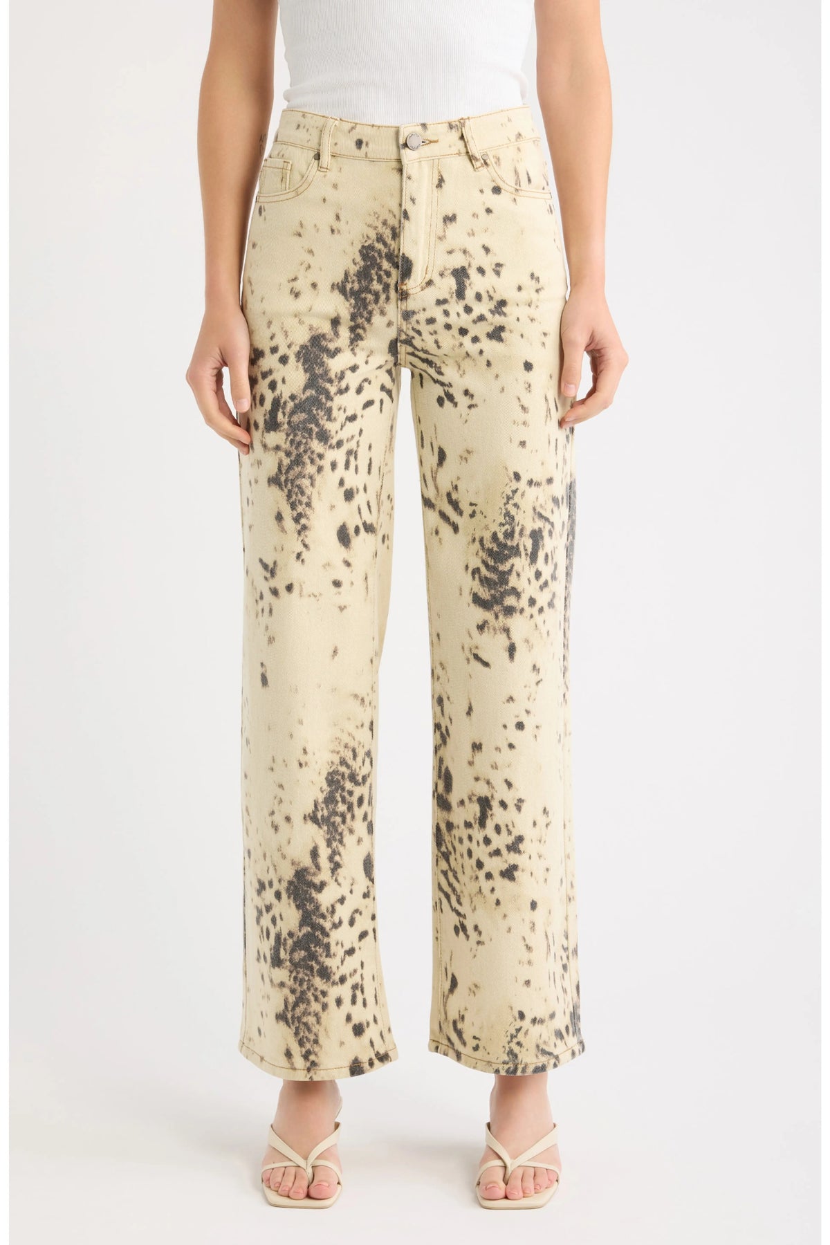 APNY - Speckled Bone Wide Leg Pant