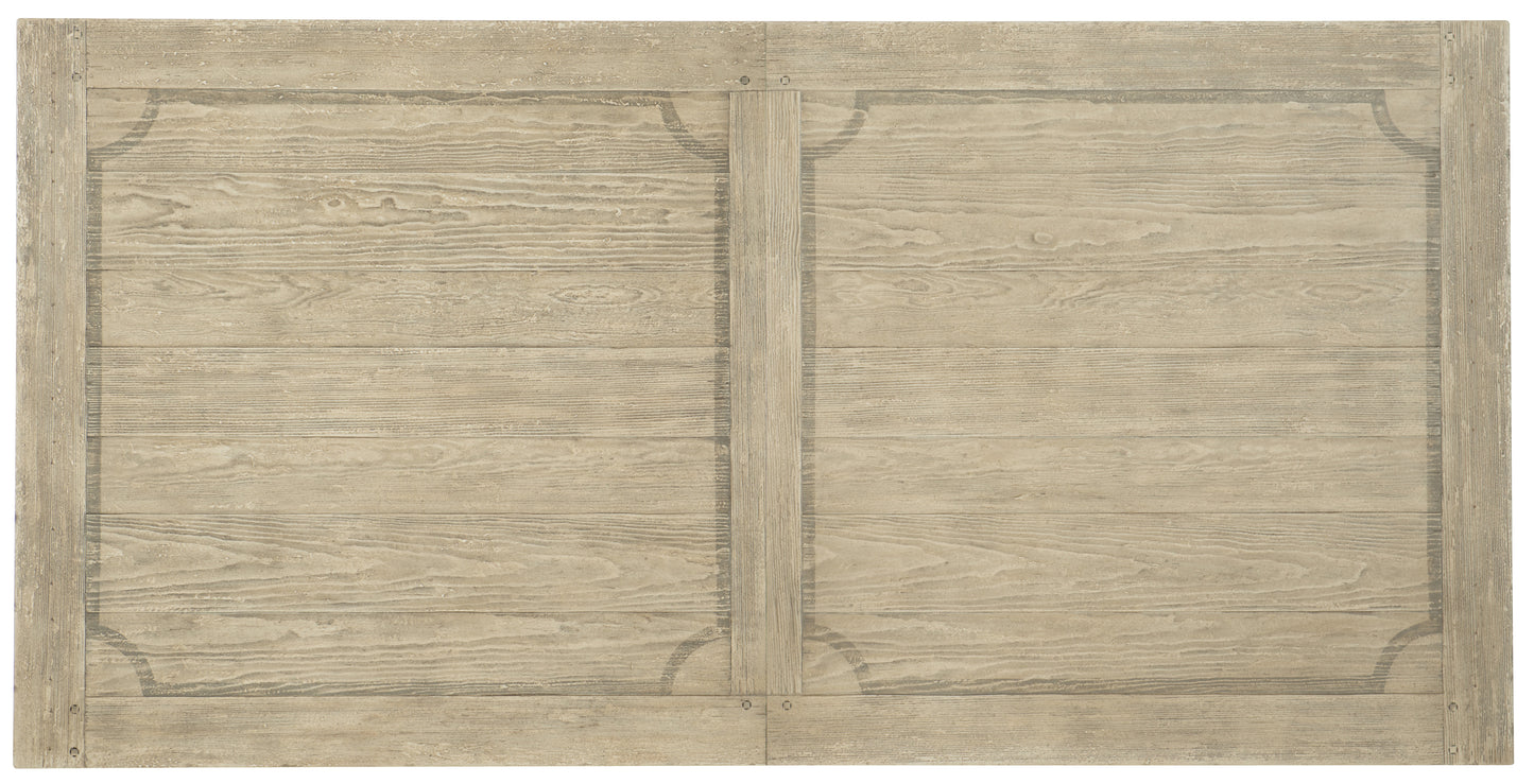 Ciao Bella 84in Trestle Table with 2-18in Leaves-Flaky White/Black