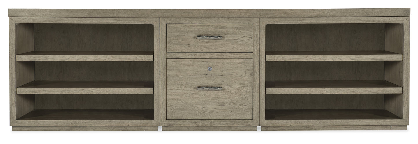 Linville Falls 96" Credenza with File and Two Open Desk Cabinets Credenza