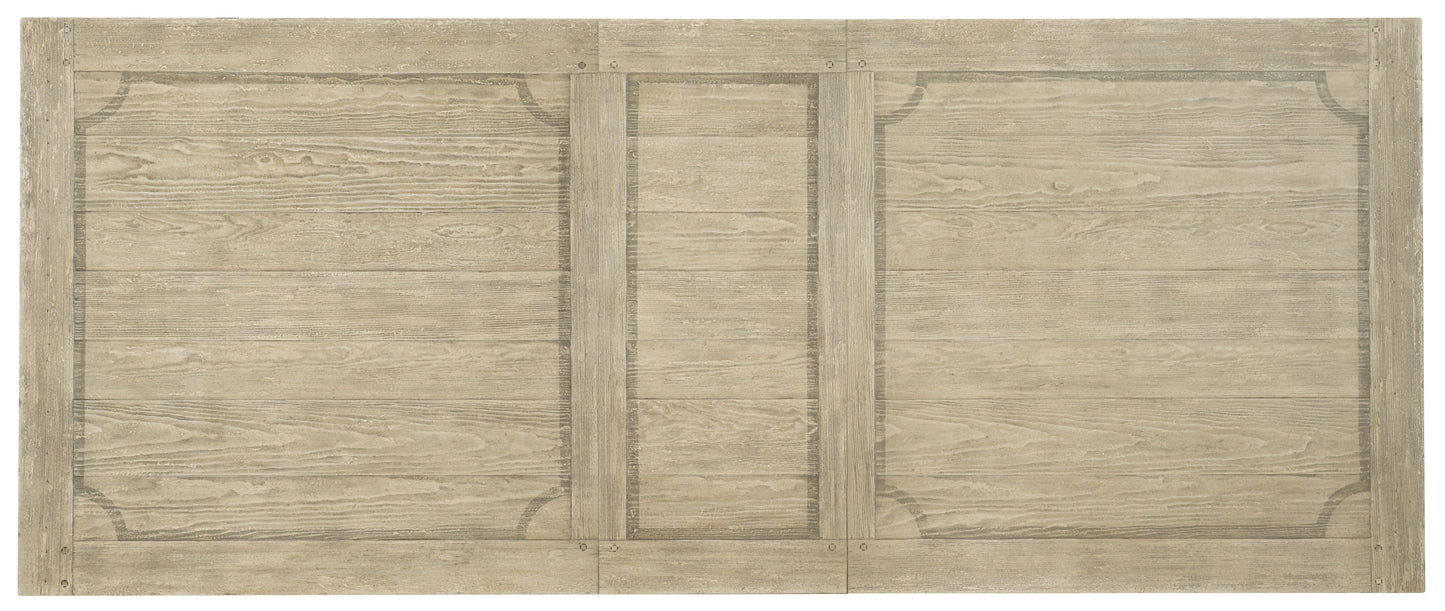 Ciao Bella 84in Trestle Table with 2-18in Leaves-Flaky White/Black