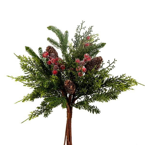 18" Mixed Pine With Berry Bundle