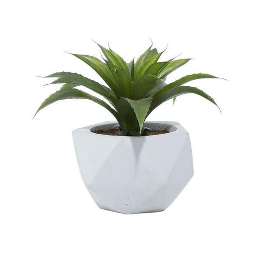 Agave Faux Plant with White Ceramic Pot