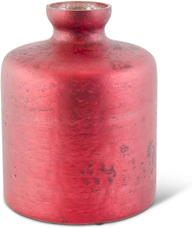 Antique Red Matte Glass Bottle