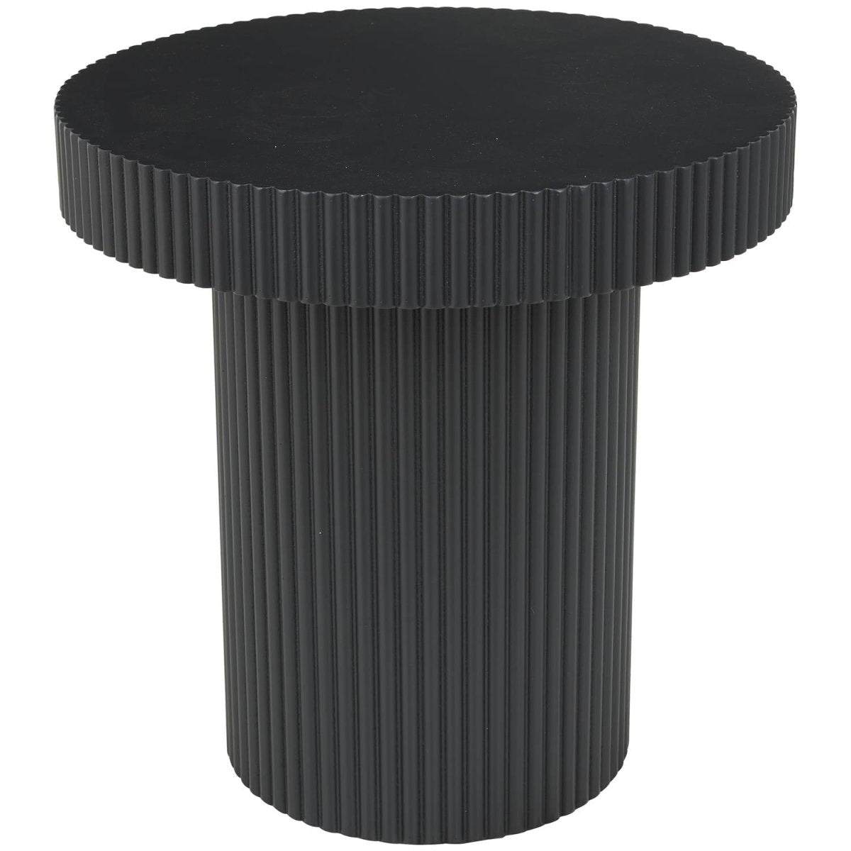 Black Table Ribbed Black Ribbed Accent Table | The Love Your Space Place