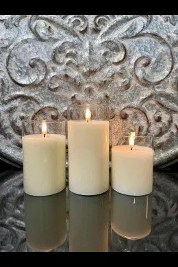 Classic Trio Flameless Candles In Ivory Set of 3