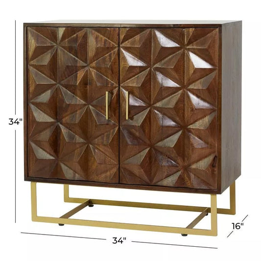 Geometric 1 Shelf Cabinet With 2 Doors