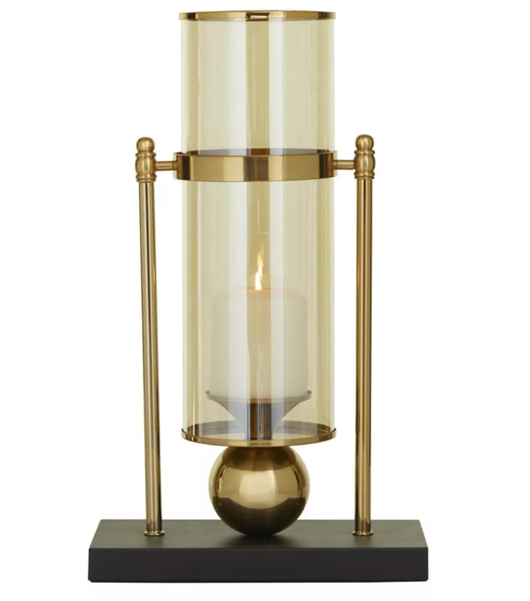 Gold Metal Hurricane Lamp, Large