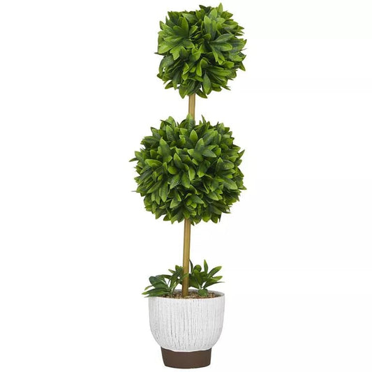 Green Faux Boxwood Topiary