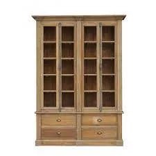 Oak Bookcase With Glass Doors