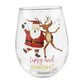 Santa & Reindeer Wine Glass Set of 6
