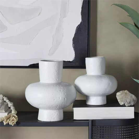 White Ceramic Gourd Vases