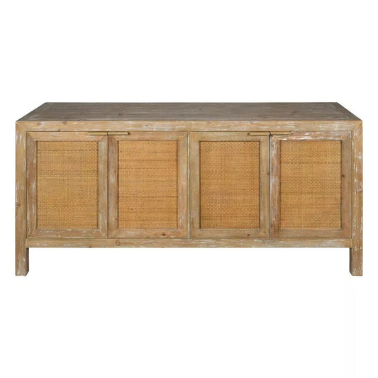 Wooden Rattan Front Atticus Console
